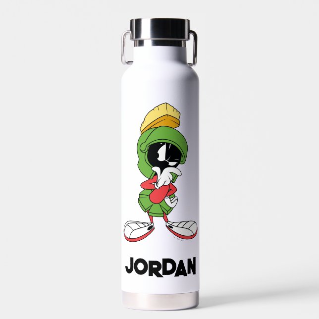 MARVIN THE MARTIAN™ Thinking | Add Your Name Water Bottle (Front)