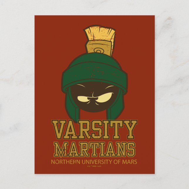 MARVIN THE MARTIAN™ Varsity Collegiate Graphic Postcard (Front)