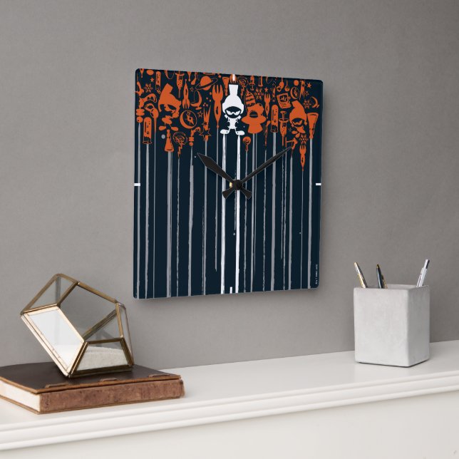 MARVIN THE MARTIAN™ Weapons of Mass Destruction Square Wall Clock (Office)