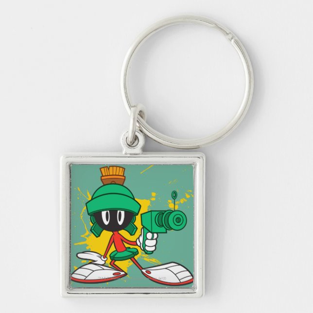 Marvin With Gun Key Ring (Front)