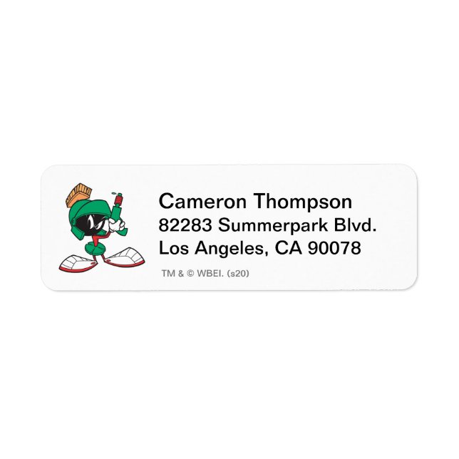 Marvin with Laser Pointed Up Return Address Label (Front)