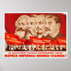 Marx, Engels, Lenin and Stalin, 1953 Propaganda Poster
