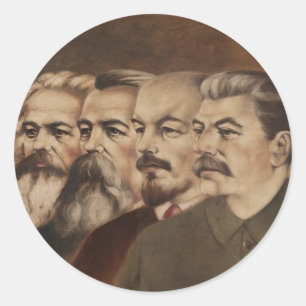 Marx, Engels, Lenin, and Stalin Classic Round Sticker