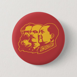 Marx Lenin Mao Portrait 6 Cm Round Badge