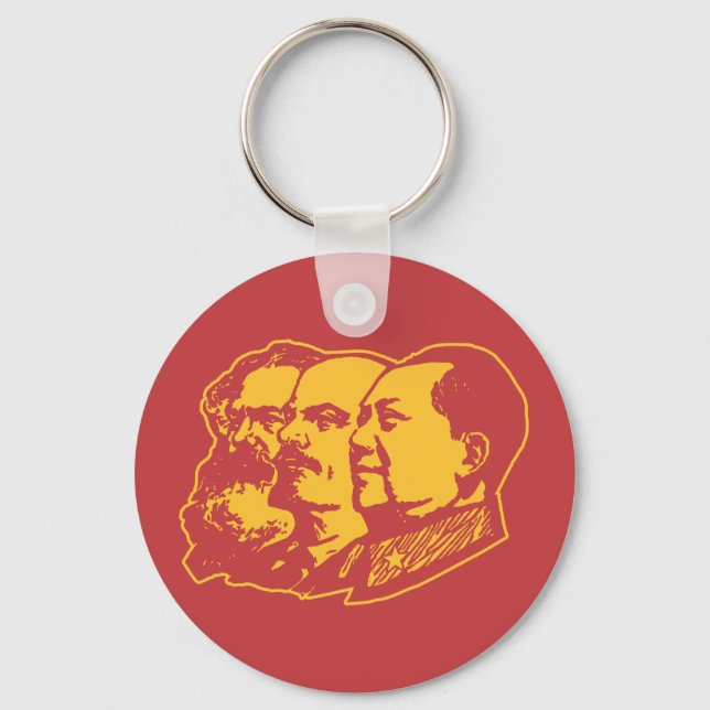 Marx Lenin Mao Portrait Key Ring (Front)