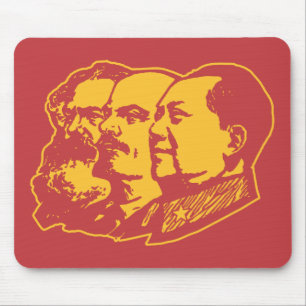 Marx Lenin Mao Portrait Mouse Pad