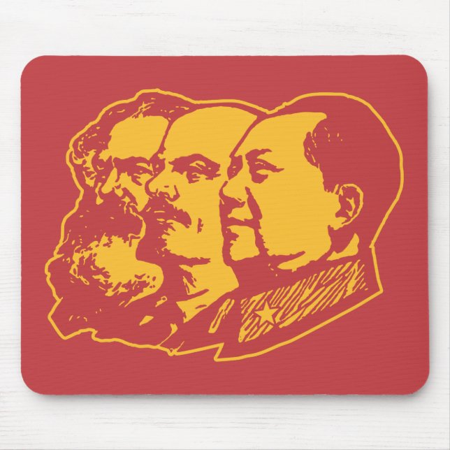Marx Lenin Mao Portrait Mouse Pad (Front)