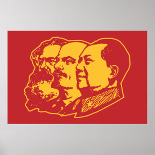 Marx Lenin Mao Portrait Poster