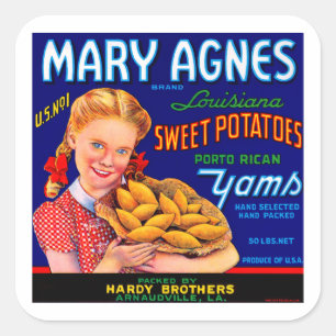 Mary Agnes Louisiana Yams Square Sticker