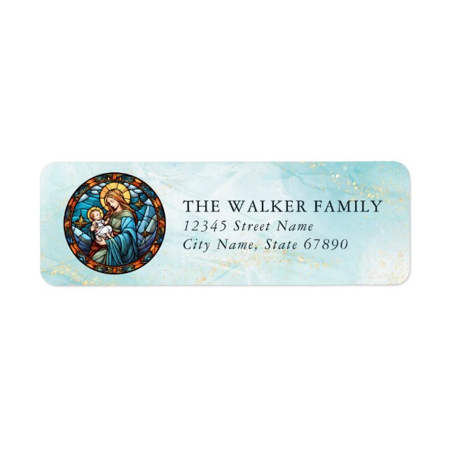 Mary and Baby Jesus Return Address Labels (Front)