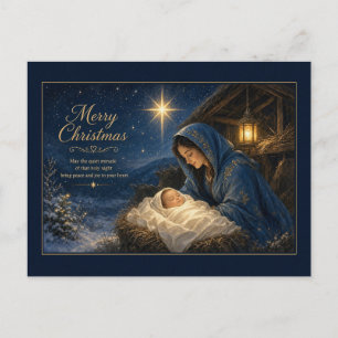Mary and Baby Jesus Under the Star Postcard
