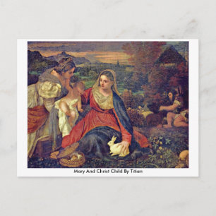 Mary And Christ Child By Titian Postcard