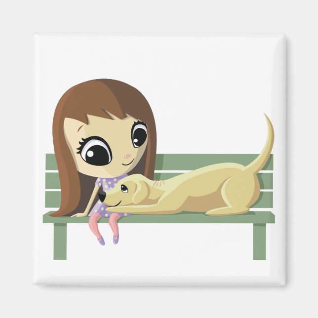 Mary and Crouton the Dog Magnet (Front)