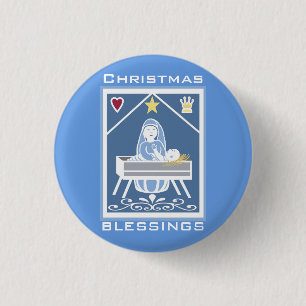 Mary and Jesus Christmas blessings 3 Cm Round Badge