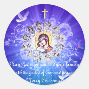 Mary and Jesus Classic Round Sticker