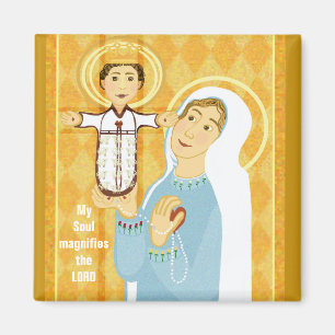 Mary and Jesus modern icon Magnet