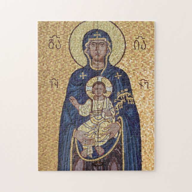Mary And Jesus Mosaic Jigsaw Puzzle (Vertical)
