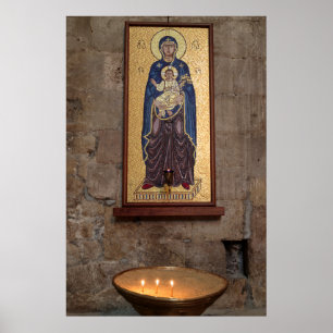 Mary And Jesus Mosaic Poster
