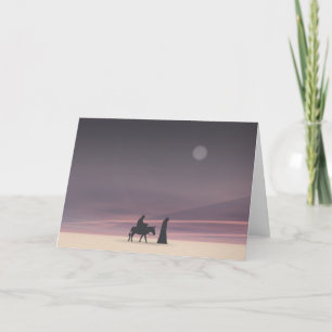 Mary and Joseph in moonlight Holiday Card