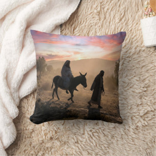 Mary and Joseph Traveling To Bethlehem Cushion