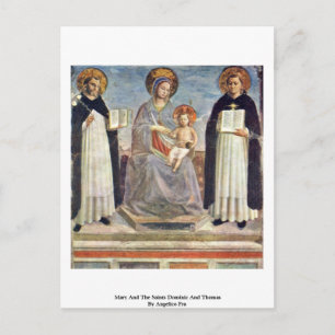Mary And The Saints Dominic And Thomas Postcard