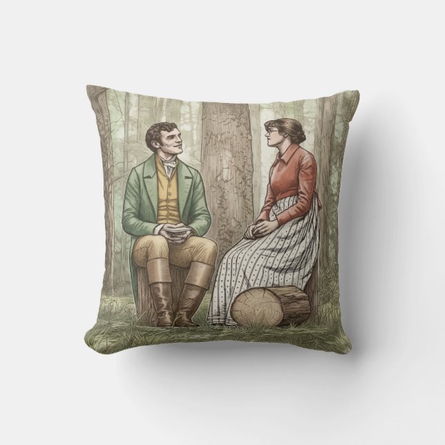 Mary and Tom in "The Other Bennet Sister" Cushion (Front)