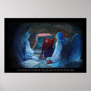 Mary at the Tomb of Christ Poster
