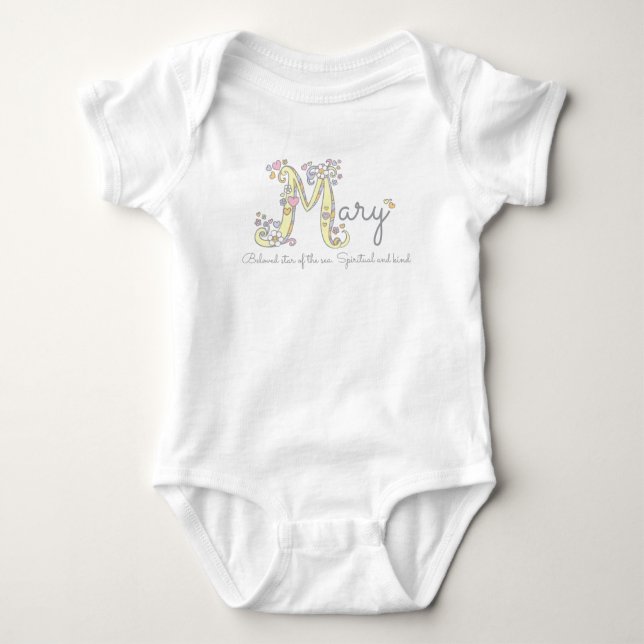 Mary baby girls M name and meaning custom clothes Bodysuit (Front)