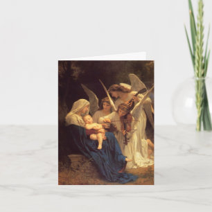 Mary, Baby Jesus, & Angels - w/message Holiday Card
