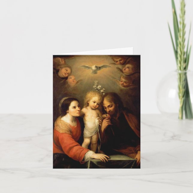Mary, Baby Jesus, & Joseph - w/message Holiday Card (Front)