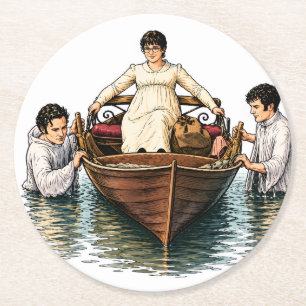 Mary Bennet's Ultimate Boat Ride Round Paper Coaster