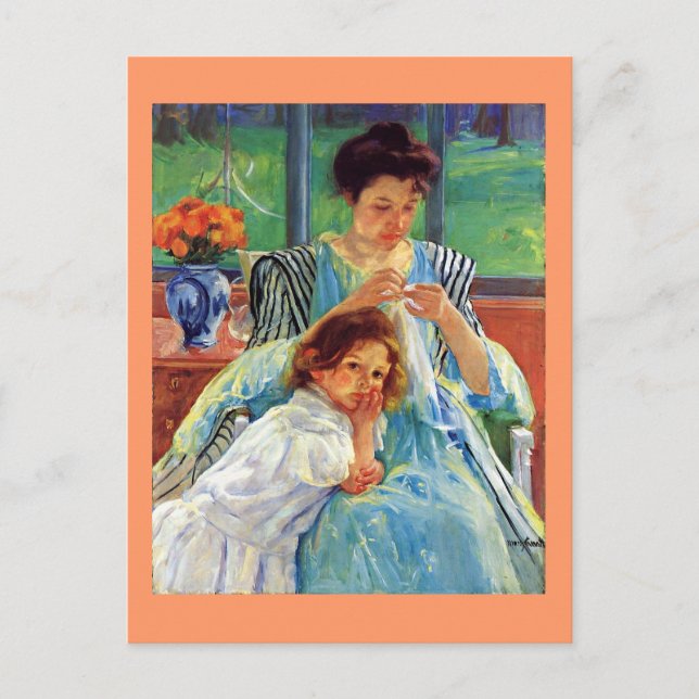 Mary Cassatt art: Young Mother, Cassatt painting Postcard (Front)