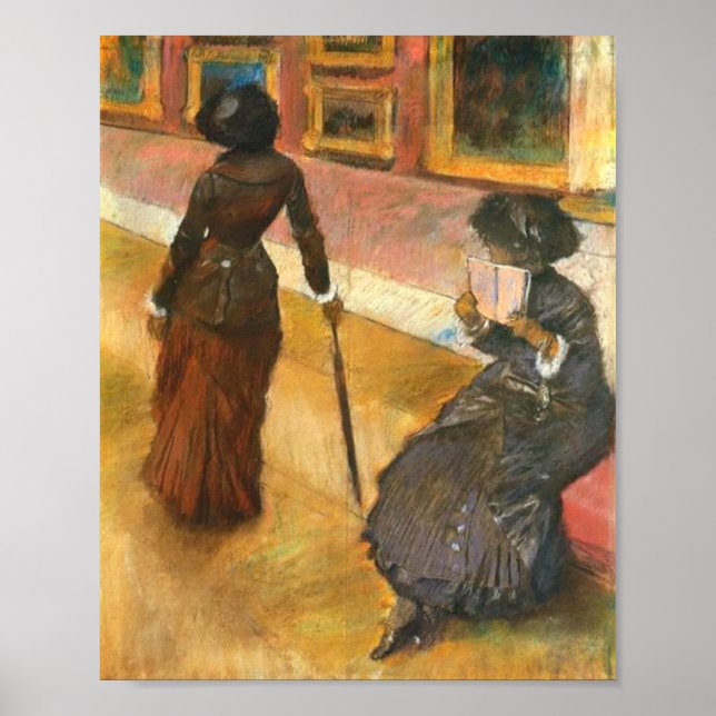 Mary Cassatt at the Louvre Museum Paris by Degas Poster (Front)