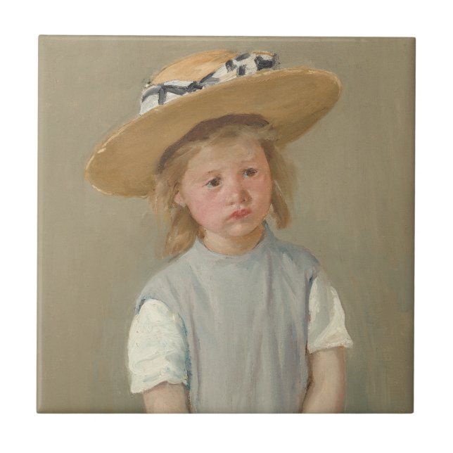 Mary Cassatt - Child in a Straw Hat Ceramic Tile (Front)