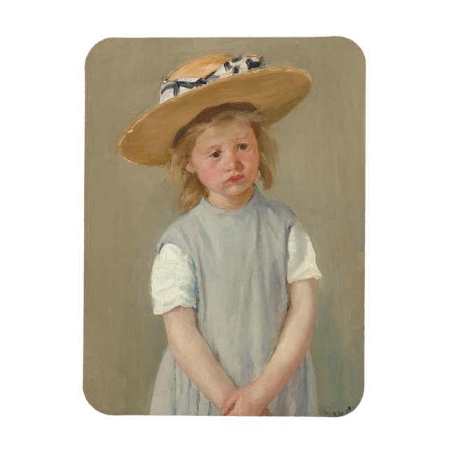 Mary Cassatt - Child in a Straw Hat Magnet (Vertical)