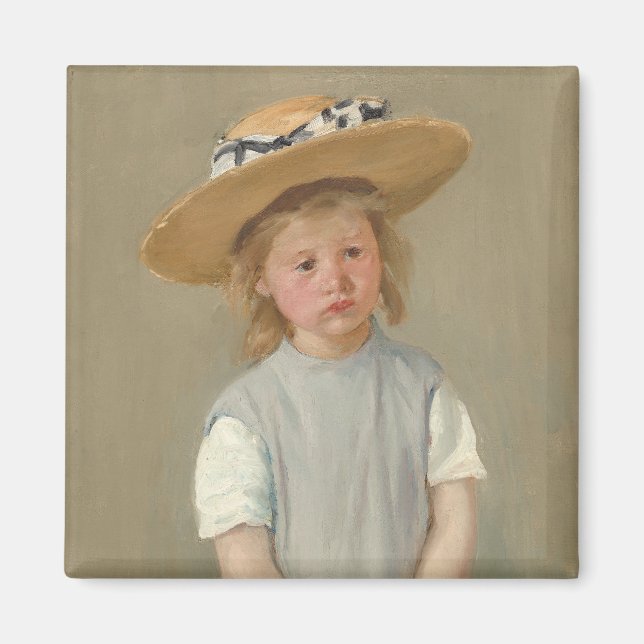 Mary Cassatt - Child in a Straw Hat Magnet (Front)