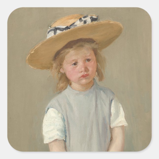 Mary Cassatt - Child in a Straw Hat Square Sticker (Front)