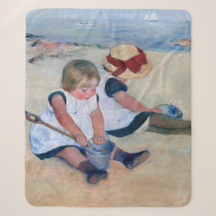 Mary Cassatt Children Playing on the Beach 1884 Sherpa Blanket