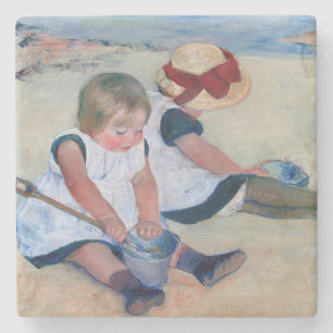 Mary Cassatt Children Playing on the Beach 1884 Stone Coaster
