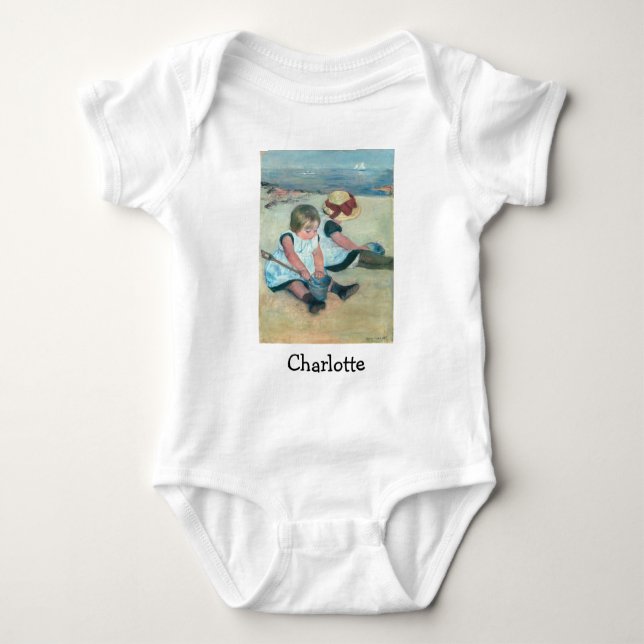 Mary Cassatt - Children Playing on the Beach Baby Bodysuit (Front)