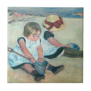 Mary Cassatt - Children Playing on the Beach Ceramic Tile