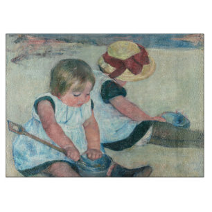 Mary Cassatt - Children Playing on the Beach Cutting Board