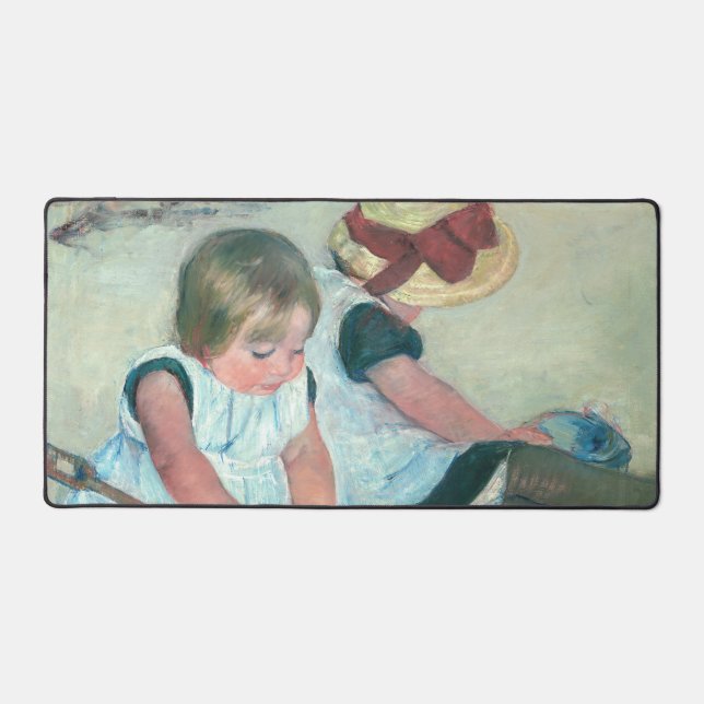 Mary Cassatt - Children Playing on the Beach Desk Mat (Front)