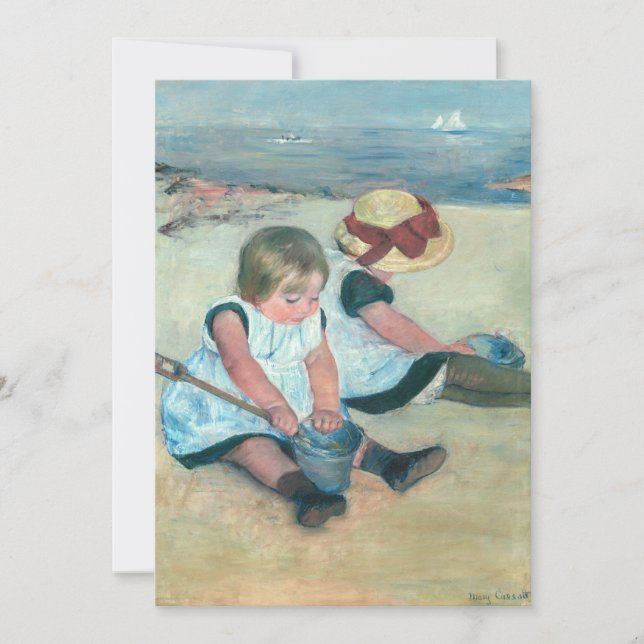 Mary Cassatt - Children Playing on the Beach Invitation (Front)