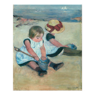 Mary Cassatt - Children Playing on the Beach Poster