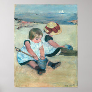 Mary Cassatt - Children Playing on the Beach Poster