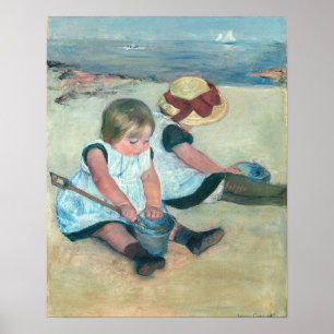 Mary Cassatt - Children Playing on the Beach Poster