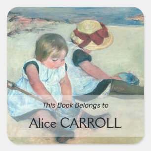 Mary Cassatt - Children Playing on the Beach Square Sticker