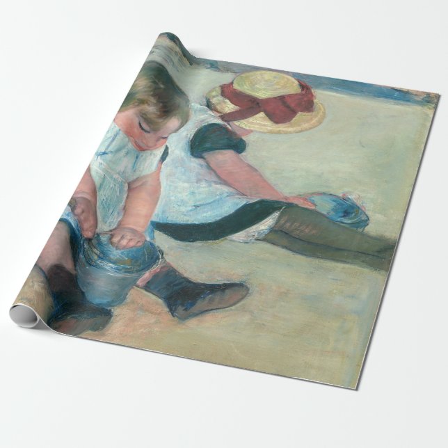 Mary Cassatt - Children Playing on the Beach Wrapping Paper (Unrolled)