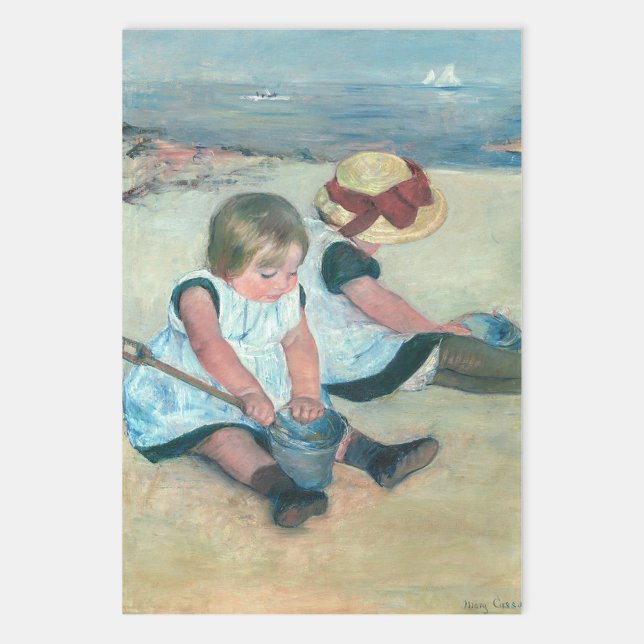 Mary Cassatt - Children Playing on the Beach Wrapping Paper Sheet (Creator Uploaded)